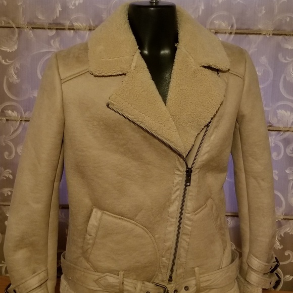 American Eagle beige buckle jacket women's Medium - Picture 1 of 3